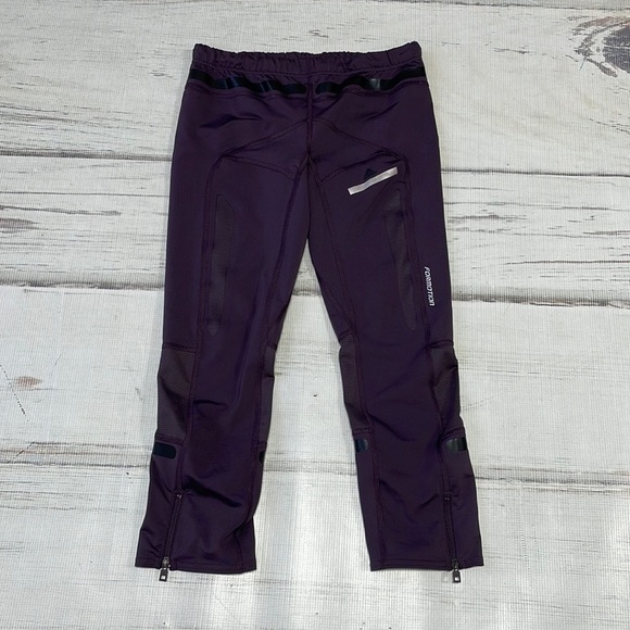 Adidas x Stella McCartney Leggings Athletic Purple Black Size Small - Picture 3 of 12